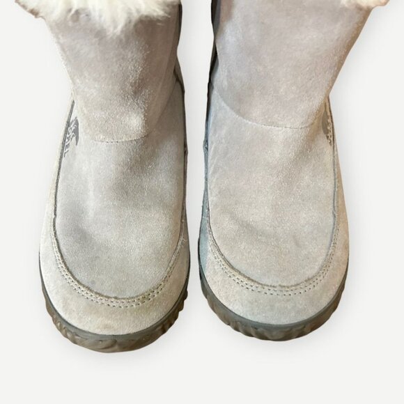 Sorel Out N About Bootie Gray Suede Shearling 6 Ankle Fall Cozy EUC Winter - Picture 7 of 8